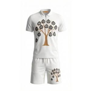 drip tree french terry luxury shorts set
